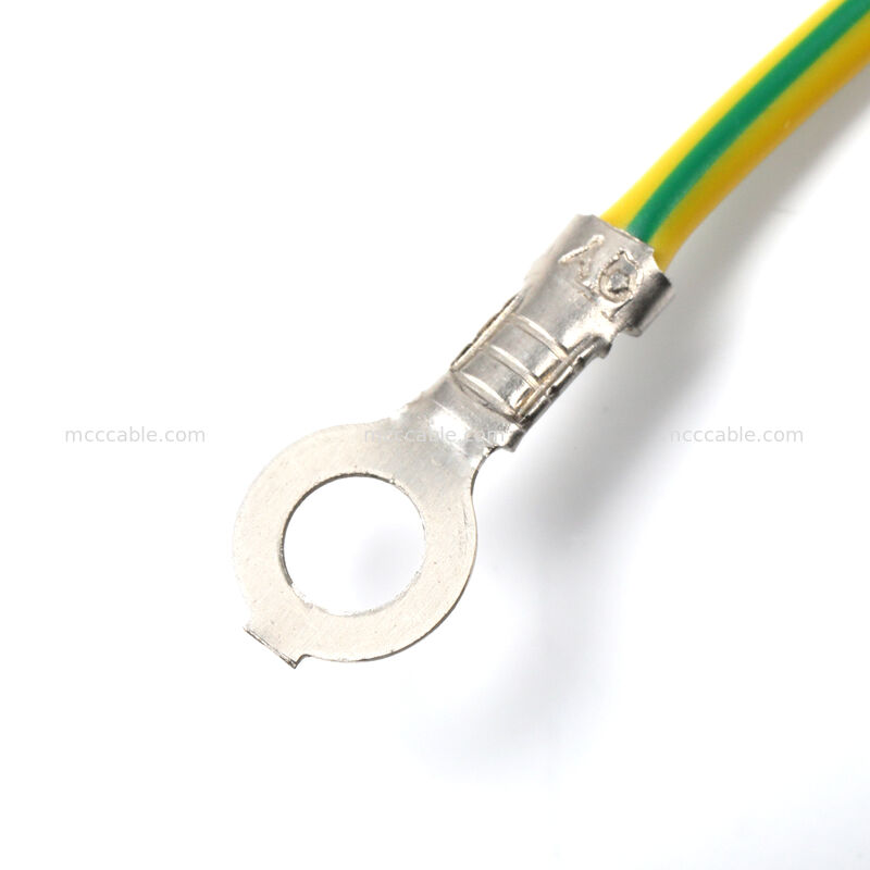 접지선이 있는 IEC C14 패널 마운트 - C13 전원 코드 어셈블리