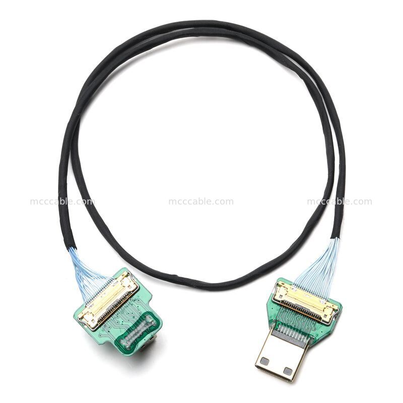 임베디드 디스플레이 시스템용 마이크로 HDMI에서 미니 HDMI 마이크로 코아엑스 케이블 조립