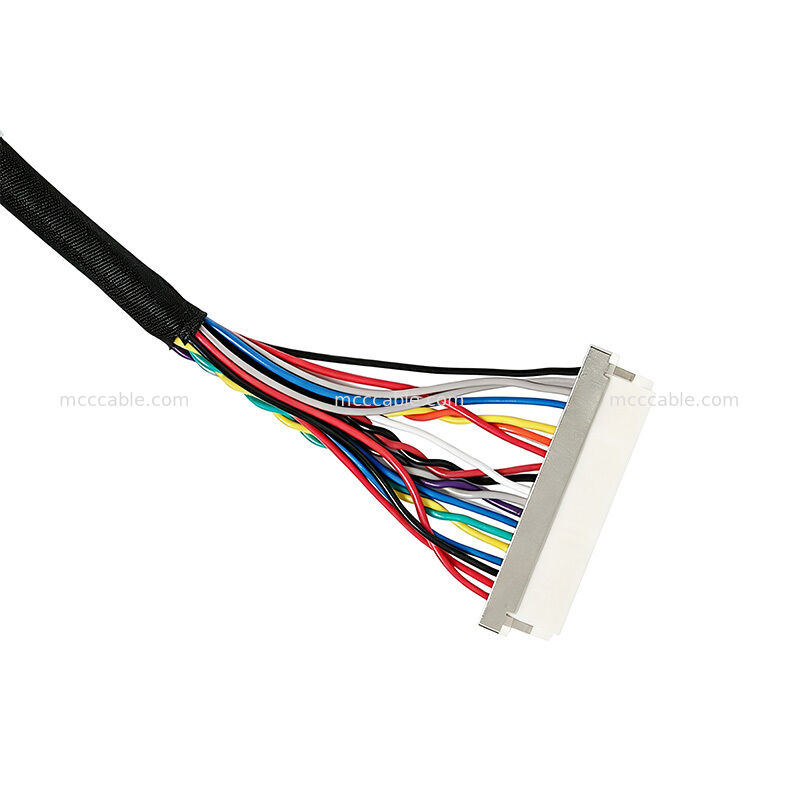 디스플레이 시스템용 0.5mm 피치 커넥터가 있는 맞춤형 28AWG LVDS 케이블 어셈블리