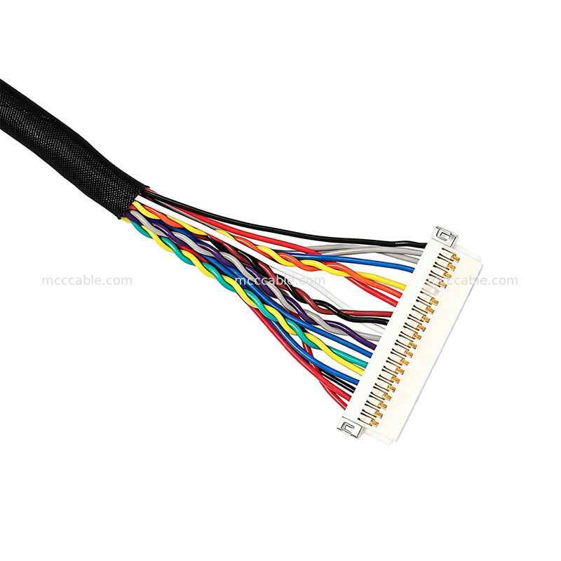 디스플레이 시스템용 0.5mm 피치 커넥터가 있는 맞춤형 28AWG LVDS 케이블 어셈블리
