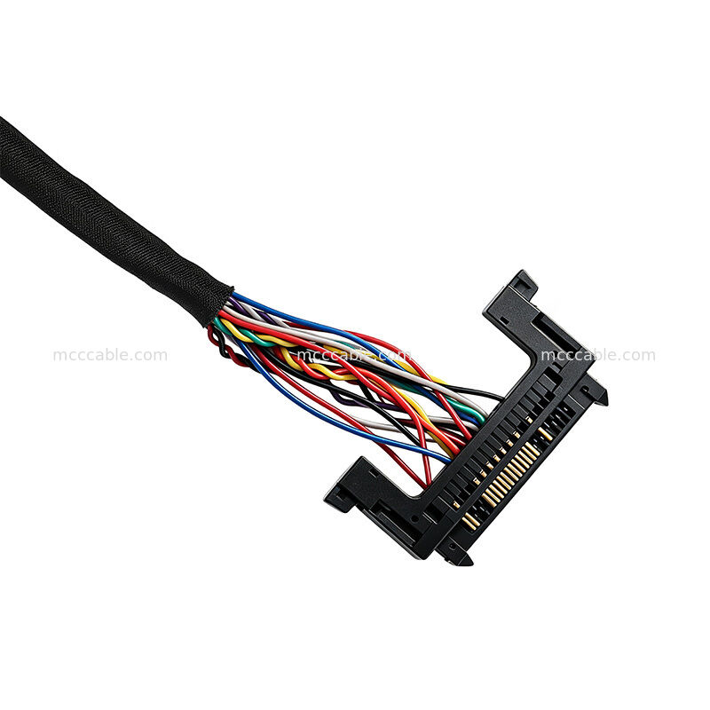 디스플레이 시스템용 0.5mm 피치 커넥터가 있는 맞춤형 28AWG LVDS 케이블 어셈블리
