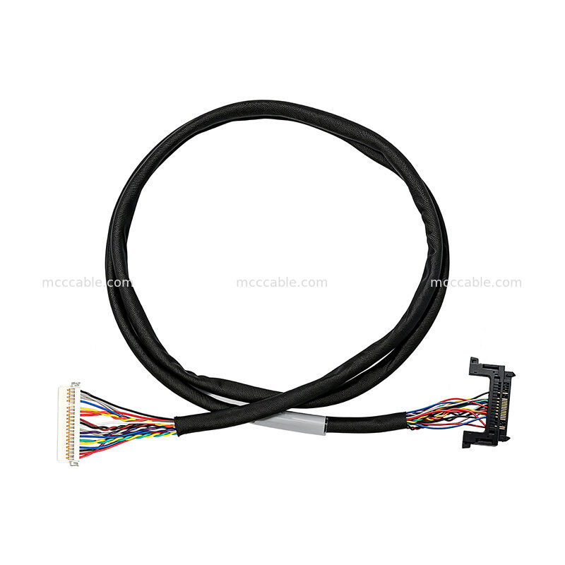 디스플레이 시스템용 0.5mm 피치 커넥터가 있는 맞춤형 28AWG LVDS 케이블 어셈블리