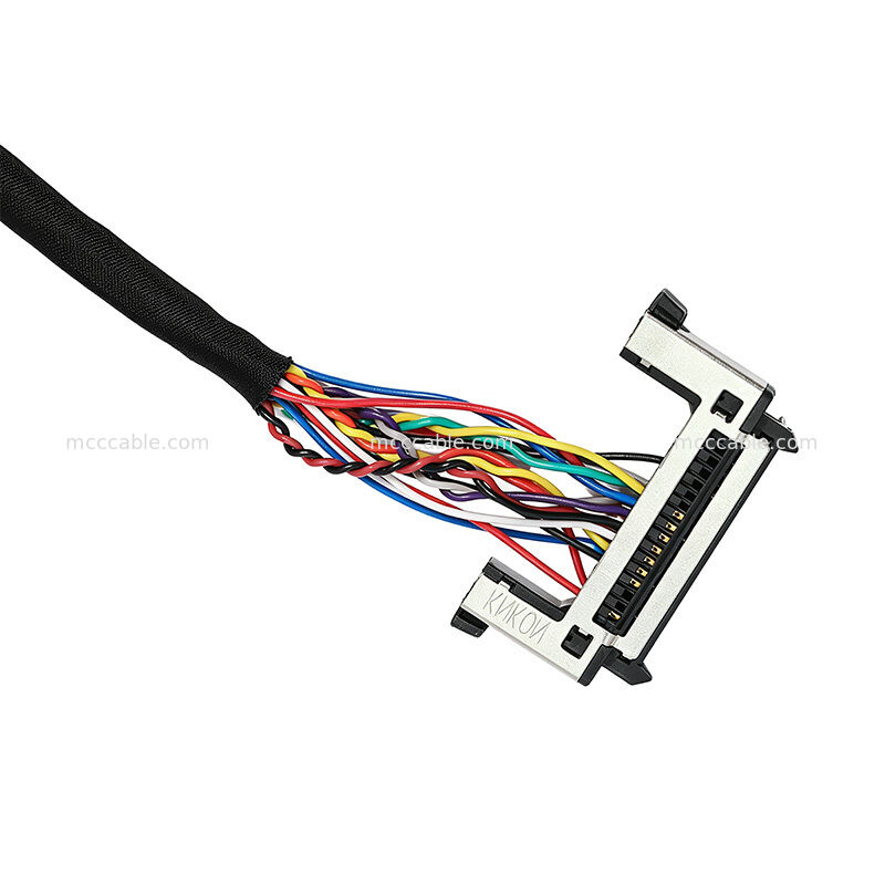 디스플레이 시스템용 0.5mm 피치 커넥터가 있는 맞춤형 28AWG LVDS 케이블 어셈블리