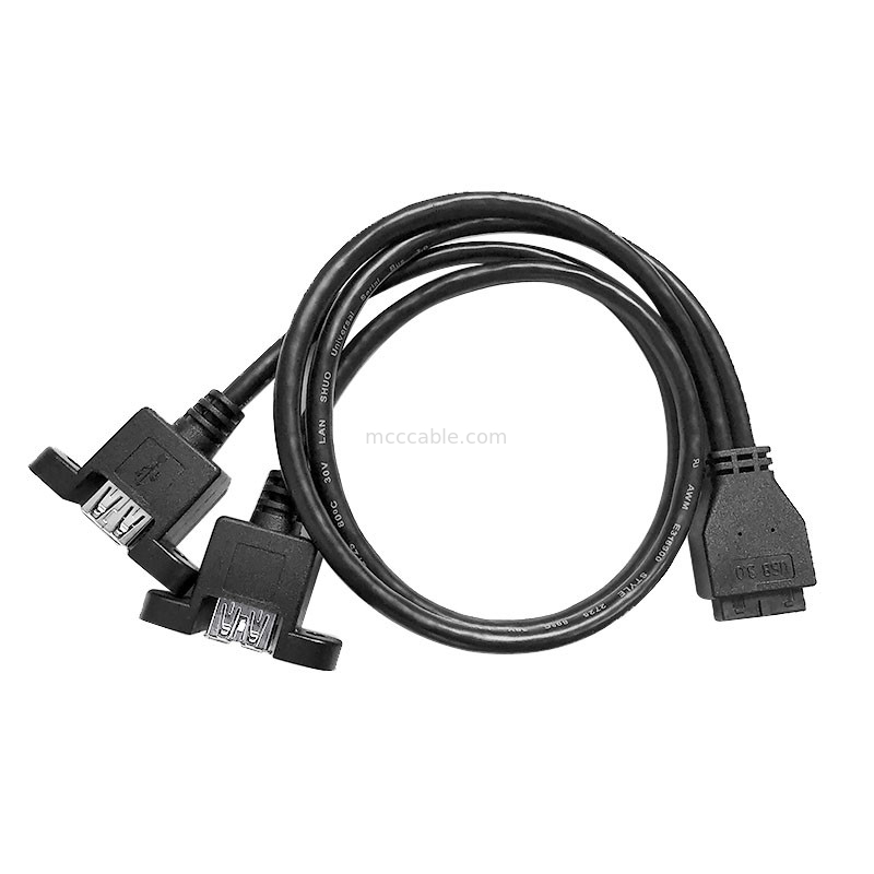 USB 3.0 패널은 20 핀헤더 메인보드 맞춘 배선 장비에 x2를 탑재합니다