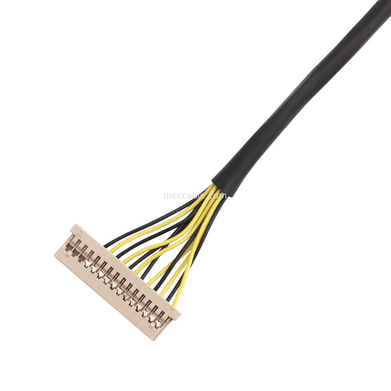 길이 100mm 철사 마구 케이블 Wl 1025h-15p에서 Wl 1253h-15p Lvds 케이블 어셈블리